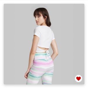 Wild Fable Short Sleeve V-Neck Back Tie Baby T-Shirt - White M